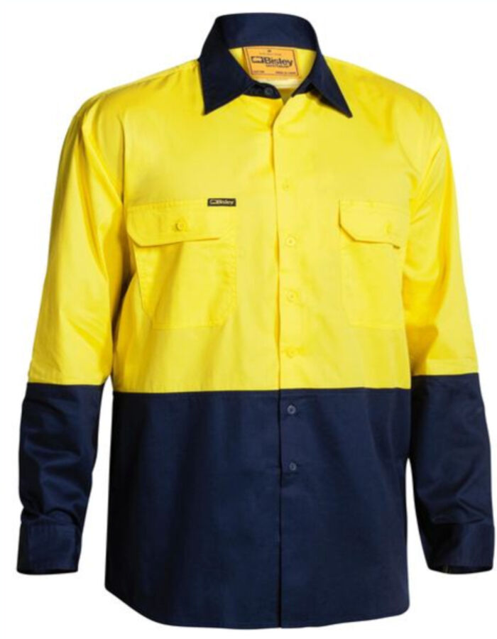 BISLEY 2 TONE COOL LIGHTWEIGHT DRILL SHIRT - LONG SLEEVE Thumbnail