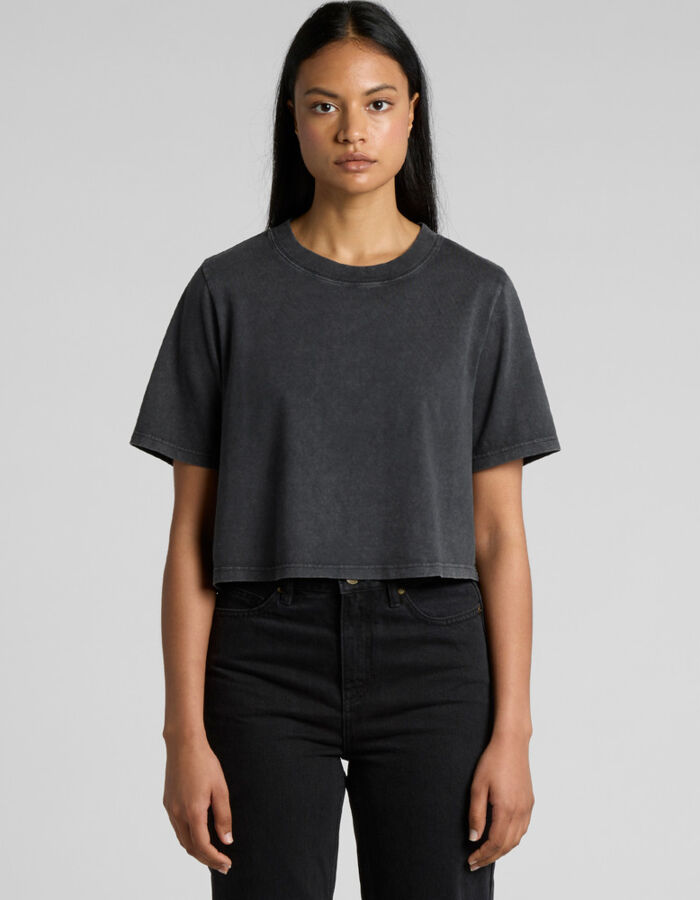 Wo's Stone Wash Heavy Crop Tee Thumbnail