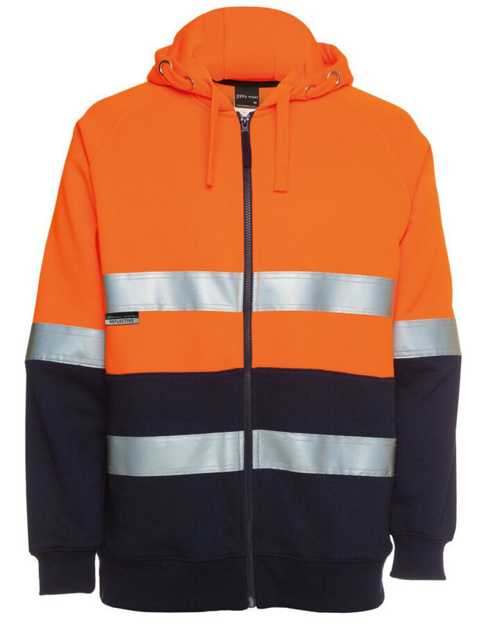 JB's Hi Vis (D+N) Full Zip Fleecy Hoodie Thumbnail