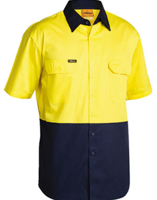 BISLEY 2 TONE COOL LIGHTWEIGHT DRILL SHIRT - SHORT SLEEVE Thumbnail