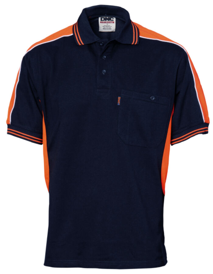 Polyester Cotton Panel Polo Shirt - Short Sleeve Thumbnail