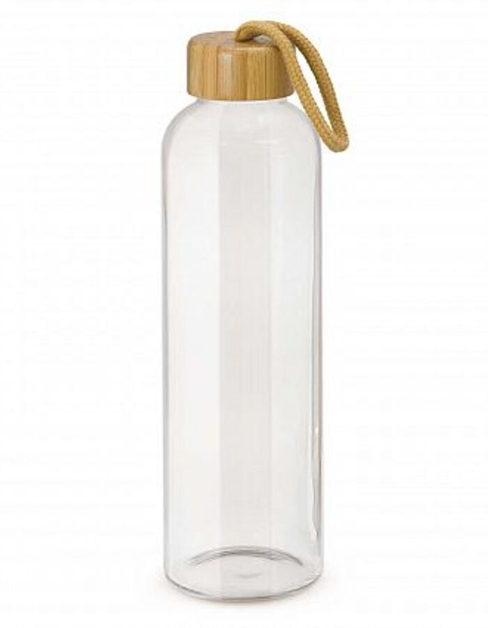 Bamboo Lid Glass Water Bottle 600ml Thumbnail