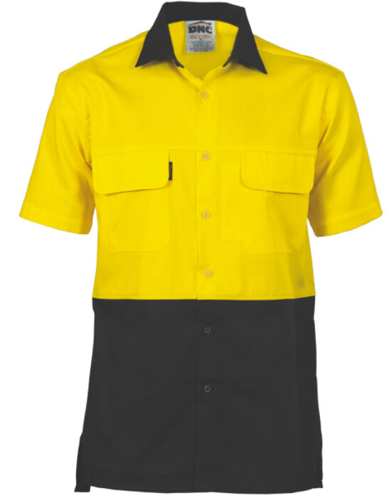 DNC Workwear HiVis 3 Way Cool-Breeze Cotton S/S Shirt 3937 Thumbnail