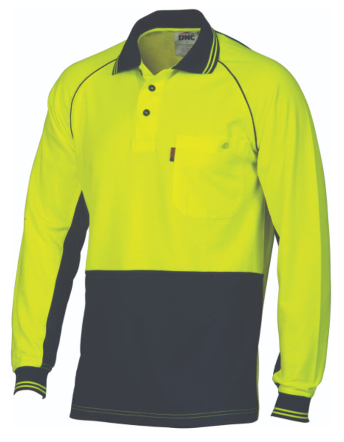 DNC Workwear Hi Vis Cotton Backed Cool-Breeze Contrast Polo 3720 Thumbnail