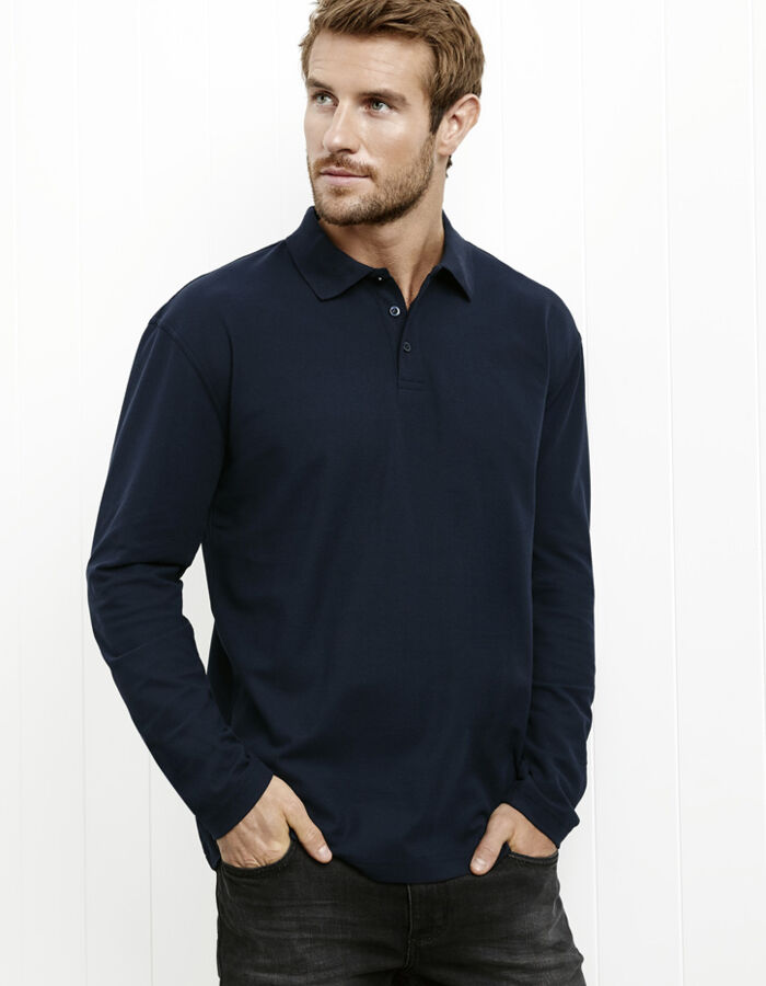Men's Longsleeve Pique Knit Polo Thumbnail