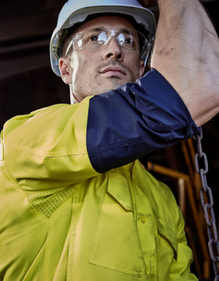 Syzmik Workwear Mens Rugged Cooling Hi Vis Spliced Shirt Thumbnail