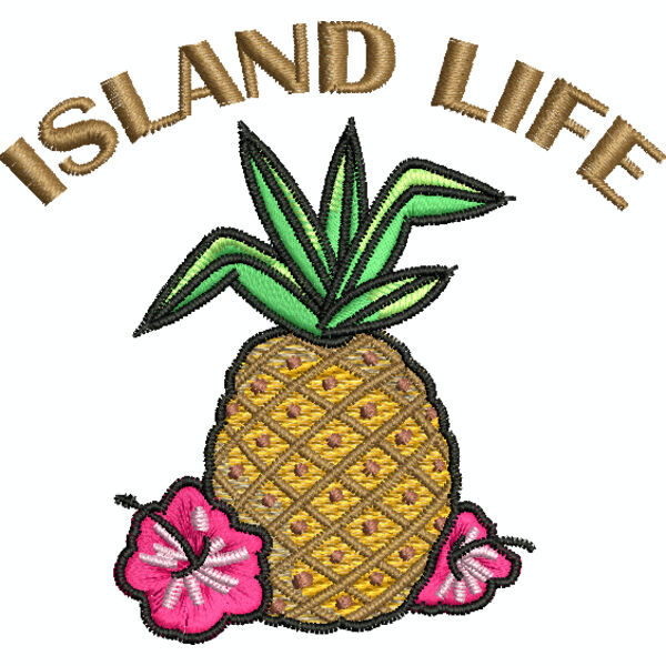 Island Life - Tropical Embroidery Design Thumbnail